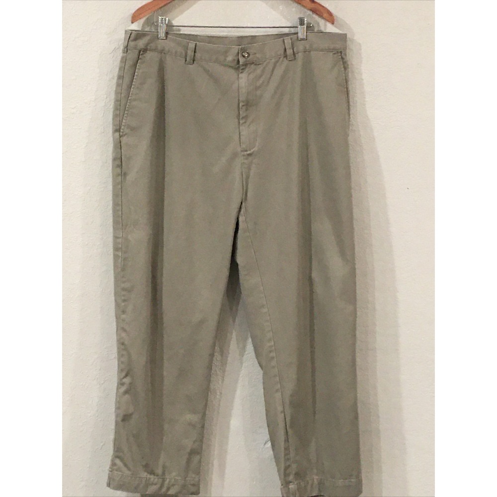 JoS. A. Bank Men 40x29 Pants Green Chino Flat Front Tapered 100% Cotton Career